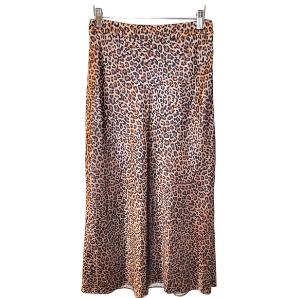 Something Navy Animal Print Midi Slip Skirt Size S - Picture 3 of 13